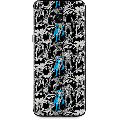 DC Comics Batman Characters Action Poses Print Galaxy S8 Plus Skin